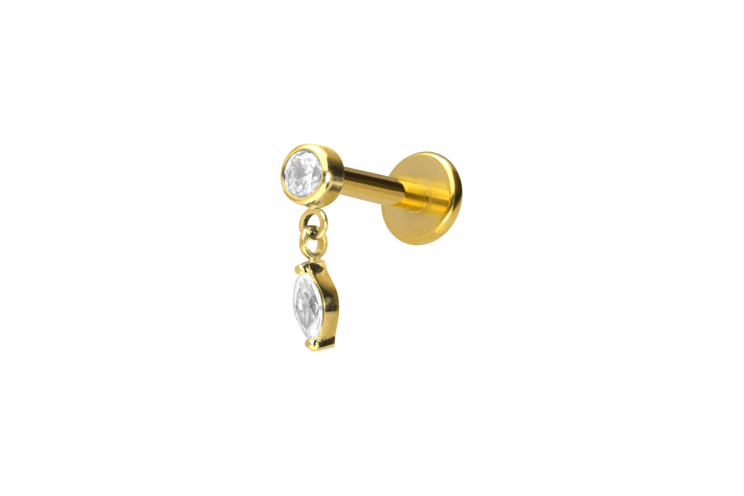 Titan Labret mit Push Fit KRISTALL + KRISTALLTROPFEN